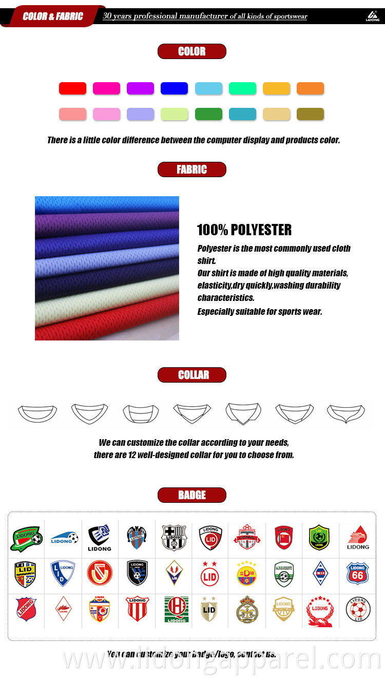 Hot Selling Sport Wear Breathable Polyester Football Jersey Soccer Uniform Set For Men